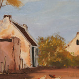 Old Cape Dutch Farmhouse by Linda Nel framed acrylic painting on board side of house detail