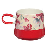 Pray And Never Give Up Floral Red Double Mould Christian Ceramic Mug Bck