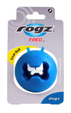 Rogz Fred Dog Treat Ball Blue in packaging