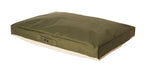 Rogz Lekka Pod Flat Rectangle Oxford Dog Bed Olive with Cream Sherpa