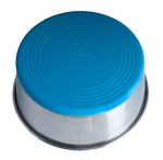 Rogz Stainless Steel Slurp Dog Bowl Blue Underside