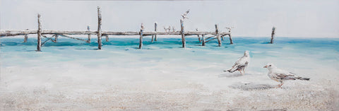 Seagulls on the Beach - Canvas Print