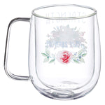 Strength & Dignity Christian Double-Wall Glass Mug Back