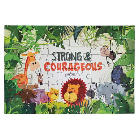 Strong and Courageous - 36 Pieces Kids Christian Carboard Puzzle