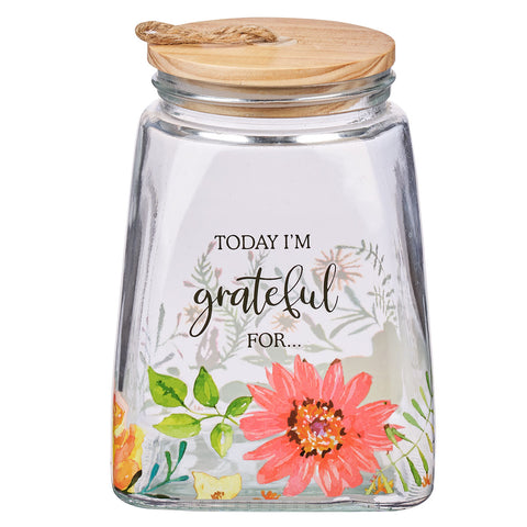 Today I'm Grateful For... Christian Glass Gratitude Jar With Cards