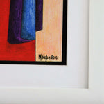 Trust and Obey by Solly Malope Stained Glass Framed Print bottom right corner showing artists signature