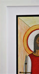 Trust and Obey by Solly Malope Stained Glass Framed Print top left corner detail